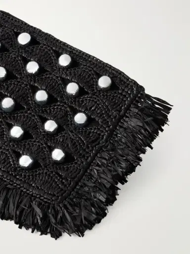 Rabanne Fringed Studded Raffia Clutch | Thumbnail 5 Rabanne Fringed Studded Raffia Clutch | Thumbnail 5