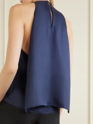 Loulou de Saison Cape Silk-twill Blouse | Thumbnail 4 Loulou de Saison Cape Silk-twill Blouse | Thumbnail 4