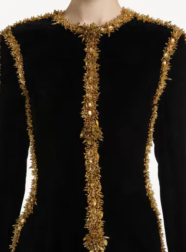 Balmain Velvet dress with embroidered trim | Thumbnail 5 Balmain Velvet dress with embroidered trim | Thumbnail 5