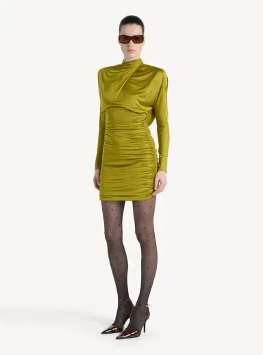 Balmain Draped flowing jersey dress | Thumbnail 3 Balmain Draped flowing jersey dress | Thumbnail 3