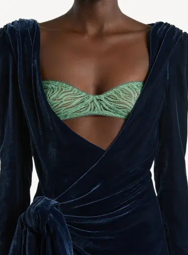 Balmain Velvet dress with lace bra and tie detail | Thumbnail 4 Balmain Velvet dress with lace bra and tie detail | Thumbnail 4