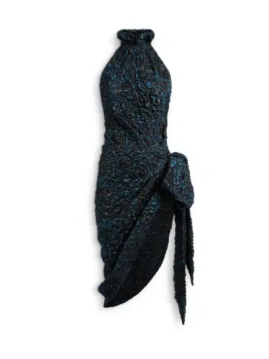 Balmain Draped cloqué jacquard dress | Thumbnail 1 Balmain Draped cloqué jacquard dress | Thumbnail 1