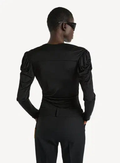 Balmain Draped flowing jersey top | Thumbnail 3 Balmain Draped flowing jersey top | Thumbnail 3