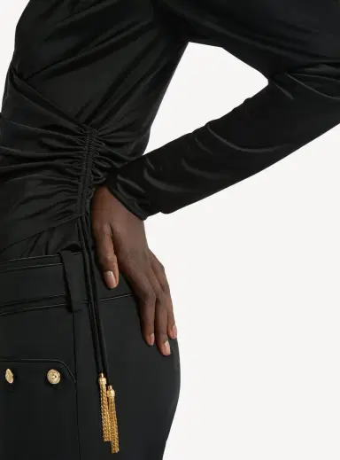 Balmain Draped flowing jersey top | Thumbnail 4 Balmain Draped flowing jersey top | Thumbnail 4