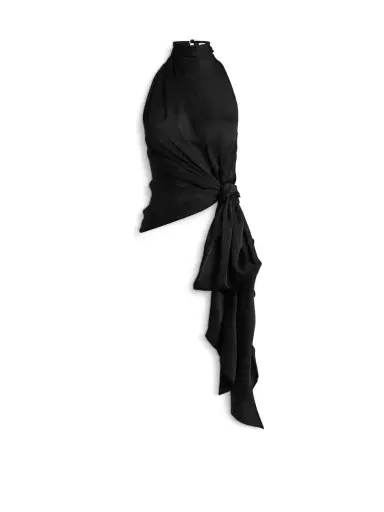 Balmain Open-back silk chiffon top | Thumbnail 1 Balmain Open-back silk chiffon top | Thumbnail 1