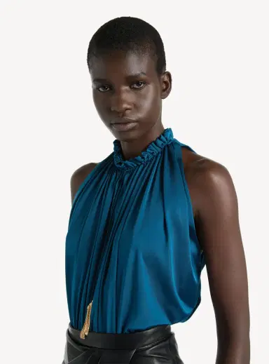 Balmain Pleated flowing jersey top | Thumbnail 4 Balmain Pleated flowing jersey top | Thumbnail 4