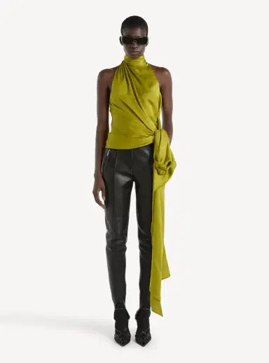 Balmain Open-back silk chiffon top | Thumbnail 2 Balmain Open-back silk chiffon top | Thumbnail 2