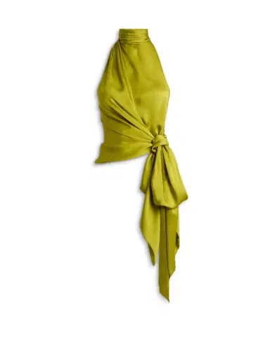 Balmain Open-back silk chiffon top | Thumbnail 1 Balmain Open-back silk chiffon top | Thumbnail 1