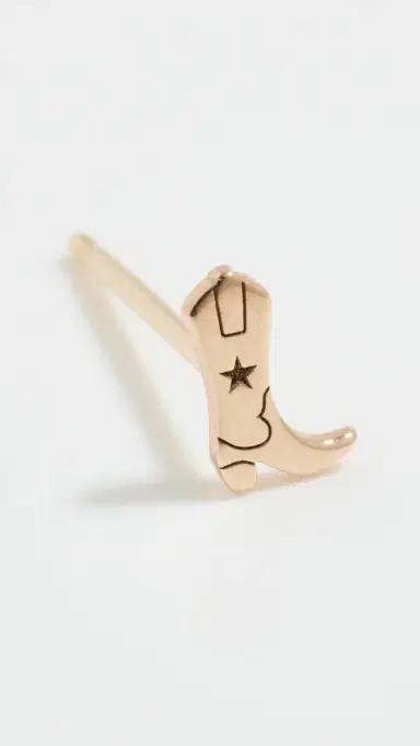 Zoë Chicco 14k Single Itty Bitty Cowboy Boot Stud 14k Yellow Gold One Size | Thumbnail 2 Zoë Chicco 14k Single Itty Bitty Cowboy Boot Stud 14k Yellow Gold One Size | Thumbnail 2