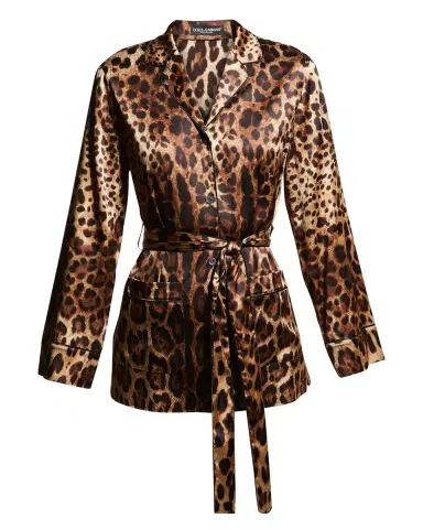 Dolce & Gabbana Belted Leopard-Print Pajama Shirt | Thumbnail 2 Dolce & Gabbana Belted Leopard-Print Pajama Shirt | Thumbnail 2