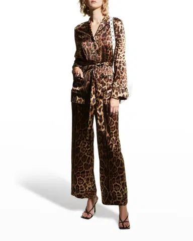 Dolce & Gabbana Belted Leopard-Print Pajama Shirt | Thumbnail 3 Dolce & Gabbana Belted Leopard-Print Pajama Shirt | Thumbnail 3
