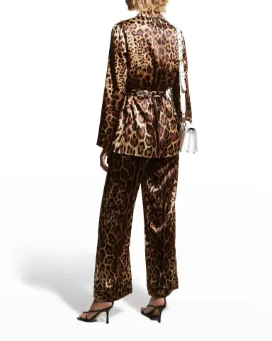 Dolce & Gabbana Belted Leopard-Print Pajama Shirt | Thumbnail 4 Dolce & Gabbana Belted Leopard-Print Pajama Shirt | Thumbnail 4
