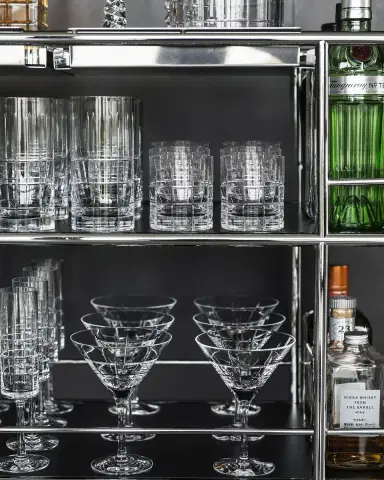 Orrefors 53-Piece Crystal Bar Cart | Thumbnail 2 Orrefors 53-Piece Crystal Bar Cart | Thumbnail 2