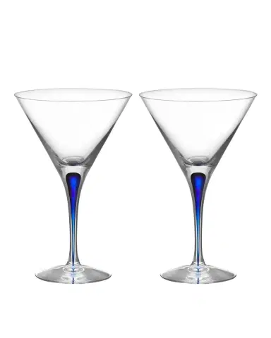 Orrefors Intermezzo Blue Martini Glasses, Set of 2 | Thumbnail 1 Orrefors Intermezzo Blue Martini Glasses, Set of 2 | Thumbnail 1