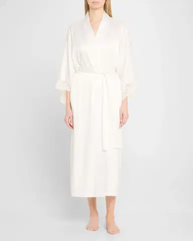 Natori Peony Glamour Lace-Trim Robe | Thumbnail 2 Natori Peony Glamour Lace-Trim Robe | Thumbnail 2