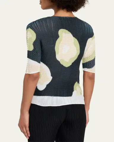 Issey Miyake Verve Pleats Elbow-Sleeve Top | Thumbnail 3 Issey Miyake Verve Pleats Elbow-Sleeve Top | Thumbnail 3