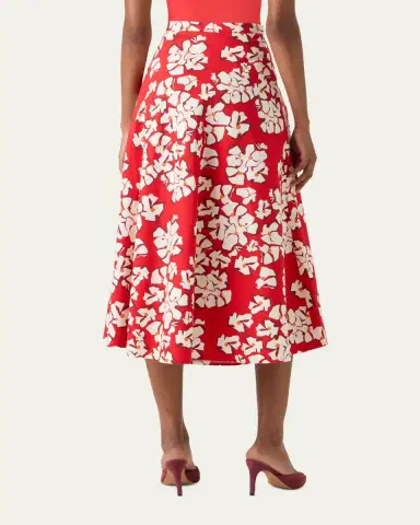 Akris punto Floral-Print Cotton Midi A-Line Skirt | Thumbnail 2 Akris punto Floral-Print Cotton Midi A-Line Skirt | Thumbnail 2
