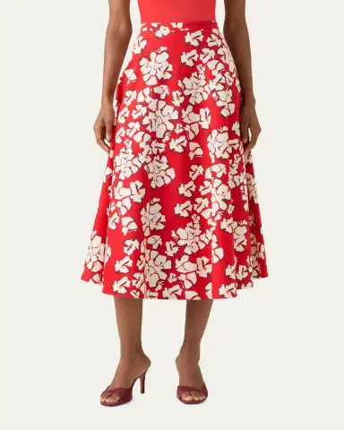 Akris punto Floral-Print Cotton Midi A-Line Skirt | Thumbnail 3 Akris punto Floral-Print Cotton Midi A-Line Skirt | Thumbnail 3