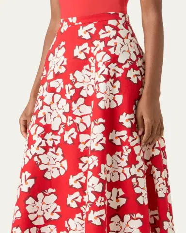 Akris punto Floral-Print Cotton Midi A-Line Skirt | Thumbnail 4 Akris punto Floral-Print Cotton Midi A-Line Skirt | Thumbnail 4