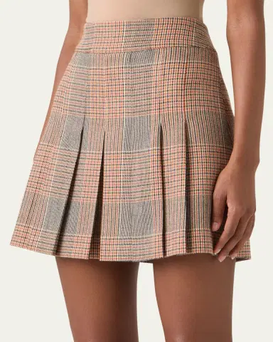 Akris punto Glen Check Pleated Mini Skirt | Thumbnail 4 Akris punto Glen Check Pleated Mini Skirt | Thumbnail 4