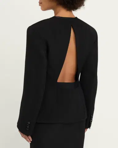 Lanvin Single-Breasted Silk-Blend Backless Jacket | Thumbnail 3 Lanvin Single-Breasted Silk-Blend Backless Jacket | Thumbnail 3