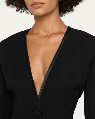 Lanvin Single-Breasted Silk-Blend Backless Jacket | Thumbnail 5 Lanvin Single-Breasted Silk-Blend Backless Jacket | Thumbnail 5