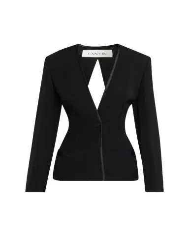 Lanvin Single-Breasted Silk-Blend Backless Jacket | Thumbnail 1 Lanvin Single-Breasted Silk-Blend Backless Jacket | Thumbnail 1