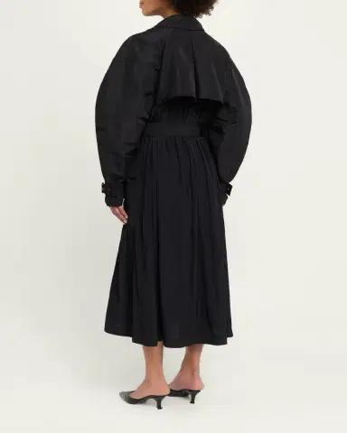 Lanvin Mixed-Media Belted Long Trench Coat | Thumbnail 3 Lanvin Mixed-Media Belted Long Trench Coat | Thumbnail 3