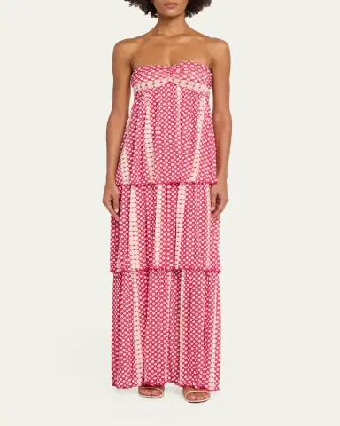 Diane von Furstenberg Joanne Tiered Polka Dot Maxi Dress | Thumbnail 2 Diane von Furstenberg Joanne Tiered Polka Dot Maxi Dress | Thumbnail 2