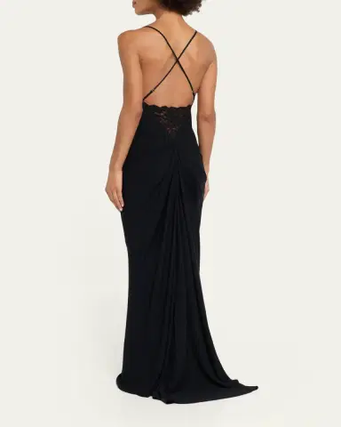 Diane von Furstenberg Stanton Backless Bodycon Stretch Satin Gown | Thumbnail 3 Diane von Furstenberg Stanton Backless Bodycon Stretch Satin Gown | Thumbnail 3