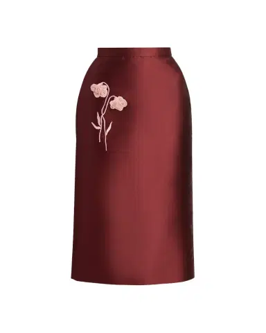 Erdem Embellished Flower Mikado Silk Midi Skirt | Thumbnail 1 Erdem Embellished Flower Mikado Silk Midi Skirt | Thumbnail 1