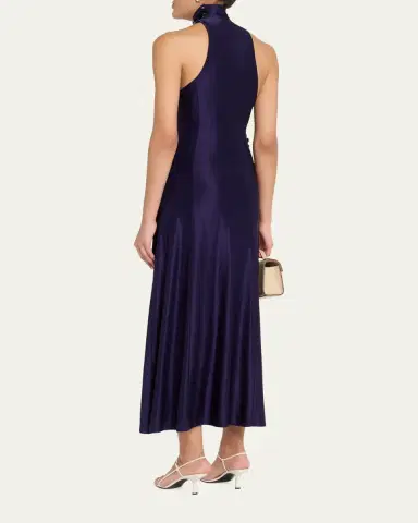 Rabanne Floral Embroidered Snap Draped Jersey Midi Dress | Thumbnail 3 Rabanne Floral Embroidered Snap Draped Jersey Midi Dress | Thumbnail 3