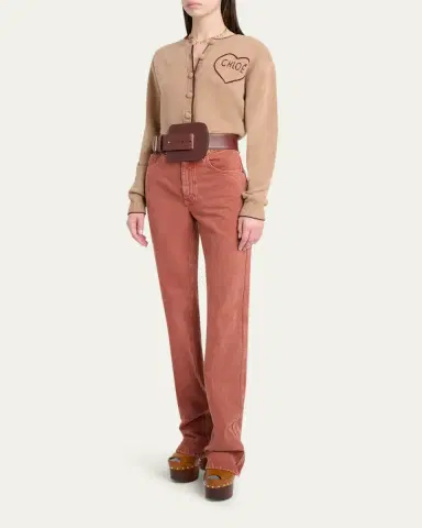 Chloé Wool-Cashmere Logo Heart Cardigan | Thumbnail 2 Chloé Wool-Cashmere Logo Heart Cardigan | Thumbnail 2
