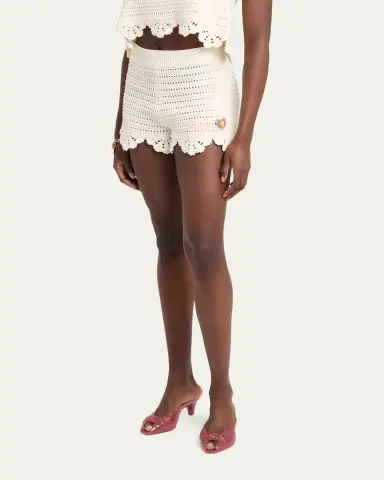 Chloé Organic Cotton Crochet Knit Shorts | Thumbnail 4 Chloé Organic Cotton Crochet Knit Shorts | Thumbnail 4