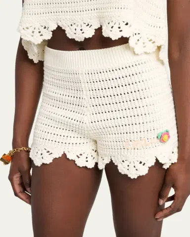 Chloé Organic Cotton Crochet Knit Shorts | Thumbnail 5 Chloé Organic Cotton Crochet Knit Shorts | Thumbnail 5