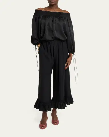 Chloé Flared Hem Silk Trousers | Thumbnail 2 Chloé Flared Hem Silk Trousers | Thumbnail 2