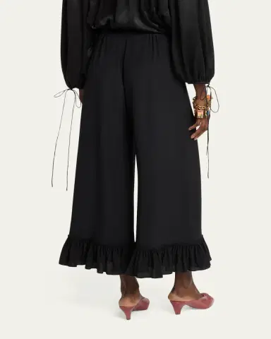 Chloé Flared Hem Silk Trousers | Thumbnail 3 Chloé Flared Hem Silk Trousers | Thumbnail 3