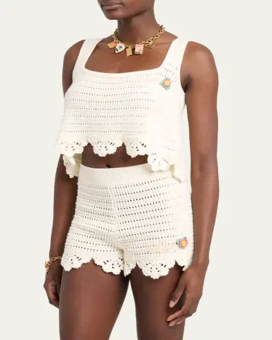 Chloé Organic Cotton Crochet Knit Top | Thumbnail 4 Chloé Organic Cotton Crochet Knit Top | Thumbnail 4