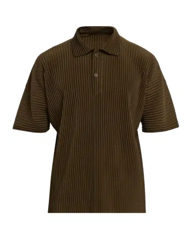 Homme Plissé Issey Miyake Men's Ribbed Quick-Dry Polo | Thumbnail 1 Homme Plissé Issey Miyake Men's Ribbed Quick-Dry Polo | Thumbnail 1