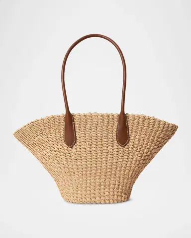 Polo Ralph Lauren Bellport Raffia Basket Tote Bag | Thumbnail 3 Polo Ralph Lauren Bellport Raffia Basket Tote Bag | Thumbnail 3