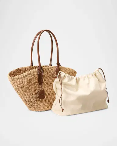 Polo Ralph Lauren Bellport Raffia Basket Tote Bag | Thumbnail 6 Polo Ralph Lauren Bellport Raffia Basket Tote Bag | Thumbnail 6