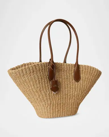 Polo Ralph Lauren Bellport Raffia Basket Tote Bag | Thumbnail 7 Polo Ralph Lauren Bellport Raffia Basket Tote Bag | Thumbnail 7