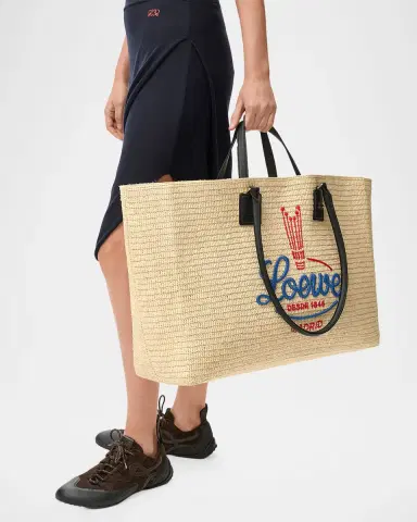 LOEWE Verano XL Embroidered Raffia Tote Bag | Thumbnail 2 LOEWE Verano XL Embroidered Raffia Tote Bag | Thumbnail 2