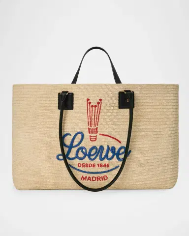 LOEWE Verano XL Embroidered Raffia Tote Bag | Thumbnail 3 LOEWE Verano XL Embroidered Raffia Tote Bag | Thumbnail 3