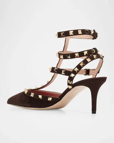 Valentino Garavani 65mm Rockstud Suede Ankle-Strap Pumps | Thumbnail 4 Valentino Garavani 65mm Rockstud Suede Ankle-Strap Pumps | Thumbnail 4