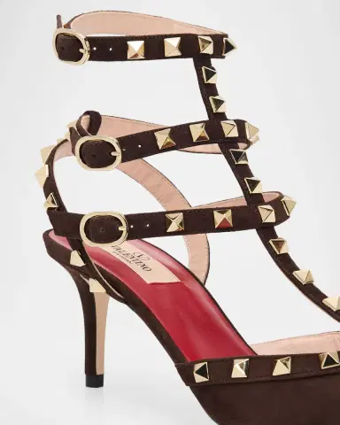 Valentino Garavani 65mm Rockstud Suede Ankle-Strap Pumps | Thumbnail 5 Valentino Garavani 65mm Rockstud Suede Ankle-Strap Pumps | Thumbnail 5