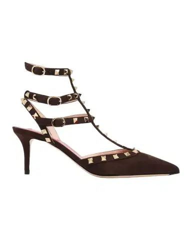 Valentino Garavani 65mm Rockstud Suede Ankle-Strap Pumps | Thumbnail 1 Valentino Garavani 65mm Rockstud Suede Ankle-Strap Pumps | Thumbnail 1