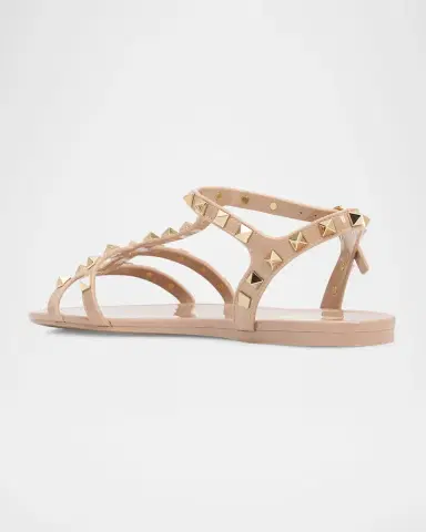 Valentino Garavani Summer Rockstud Jelly Flat Sandals | Thumbnail 4 Valentino Garavani Summer Rockstud Jelly Flat Sandals | Thumbnail 4