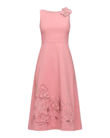 Kay Unger New York Heidi Floral Appliqué Stretch-Crepe Midi Dress | Thumbnail 1 Kay Unger New York Heidi Floral Appliqué Stretch-Crepe Midi Dress | Thumbnail 1