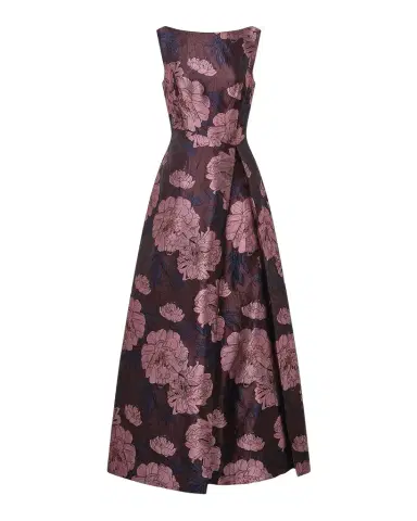 Kay Unger New York Caitlin Floral Jacquard Fit & Flare Gown | Thumbnail 1 Kay Unger New York Caitlin Floral Jacquard Fit & Flare Gown | Thumbnail 1